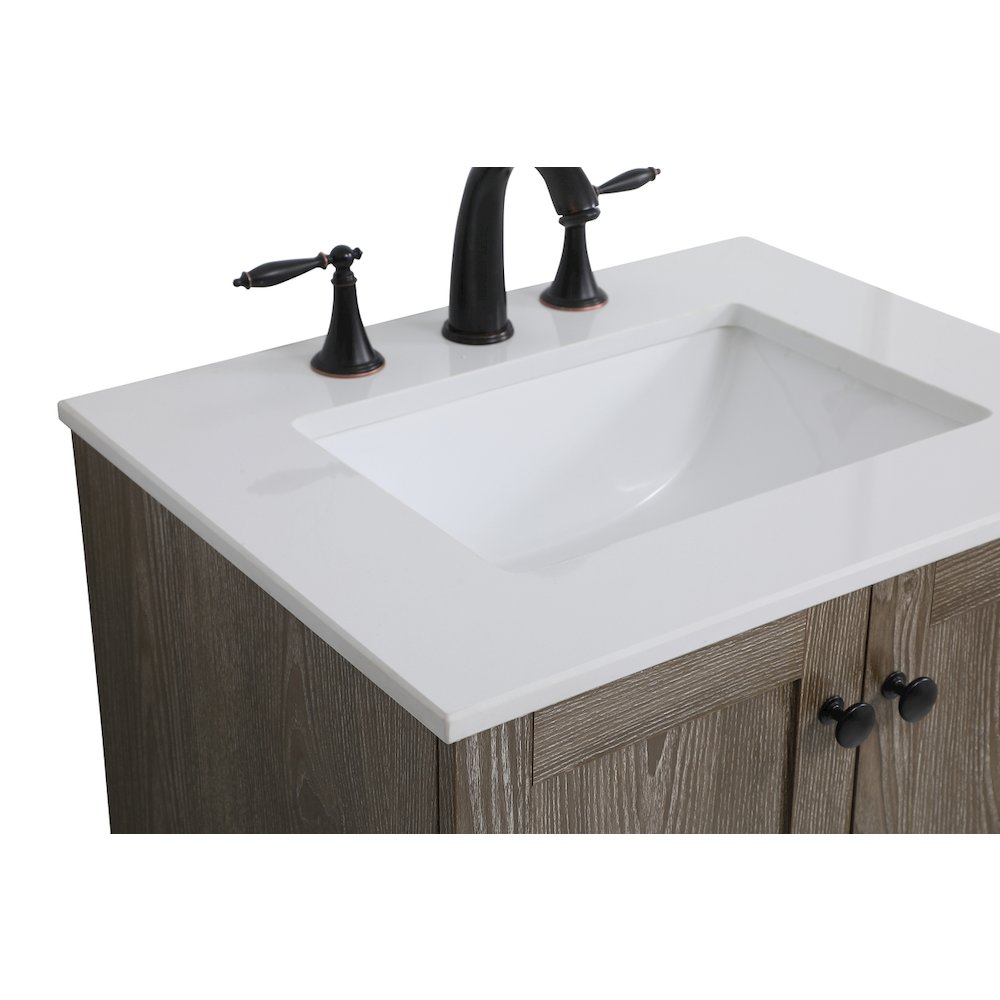 24 inch Single Bathroom Vanity in Weathered oak