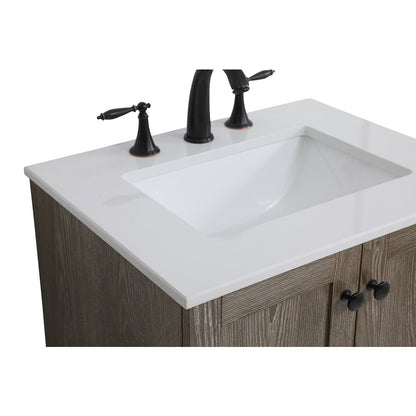 24 inch Single Bathroom Vanity in Weathered oak