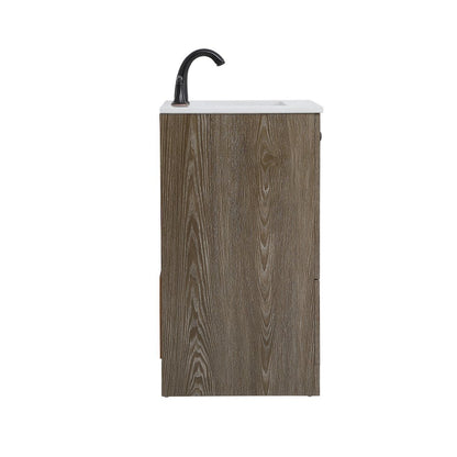 24 inch Single Bathroom Vanity in Weathered oak