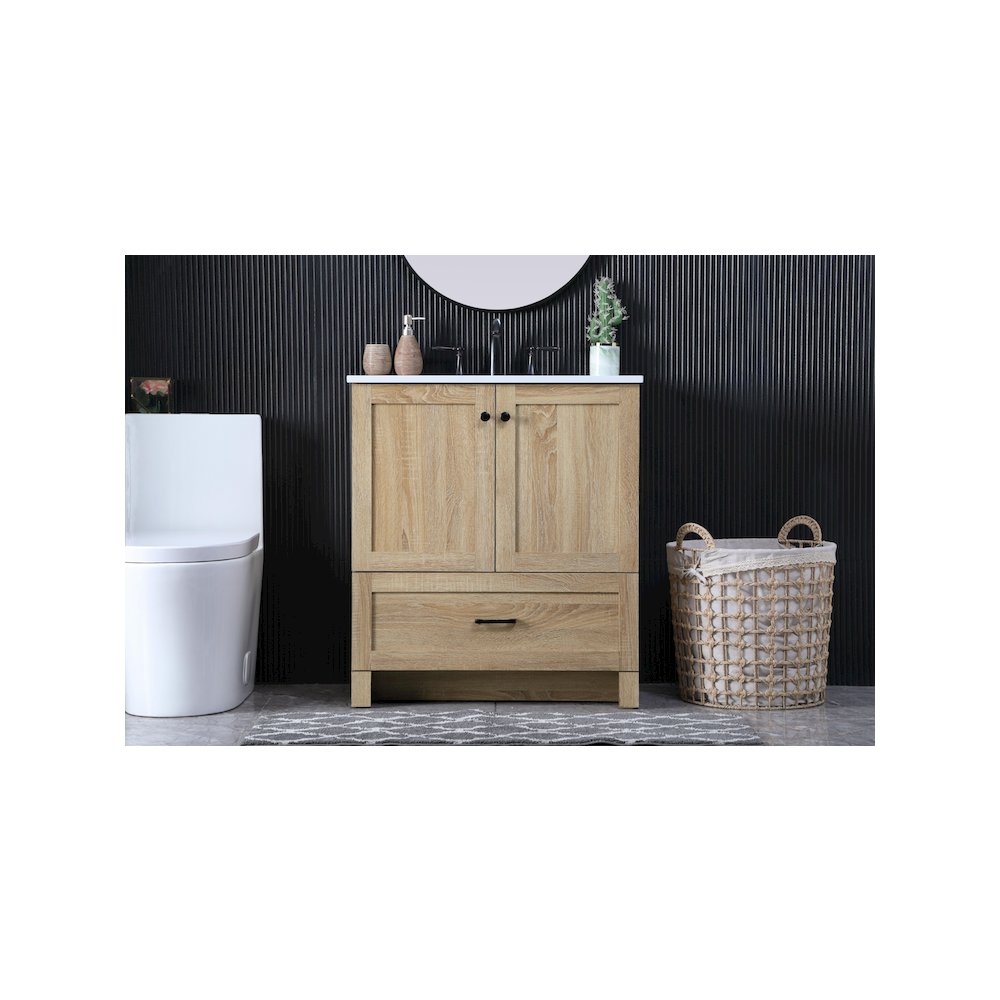 30 Inch Single Bathroom Vanity In Mango Wood