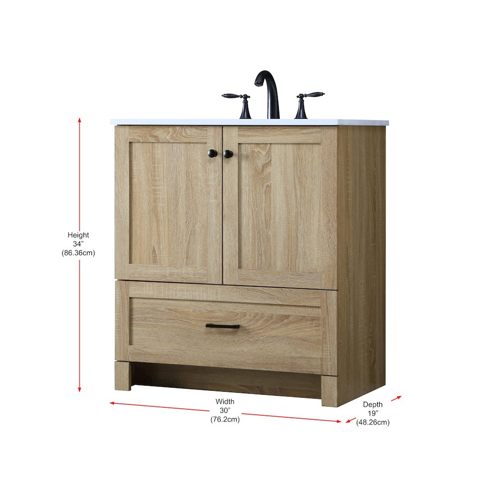30 Inch Single Bathroom Vanity In Mango Wood