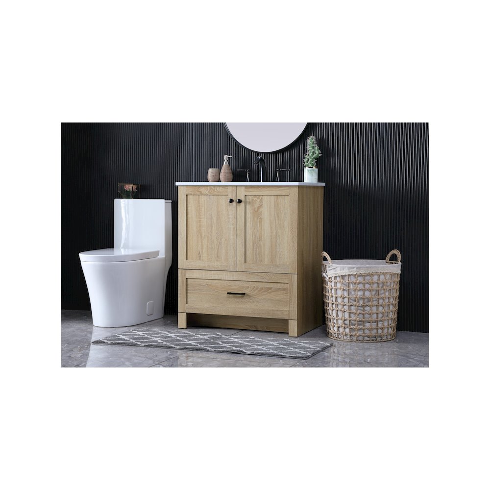 30 Inch Single Bathroom Vanity In Mango Wood