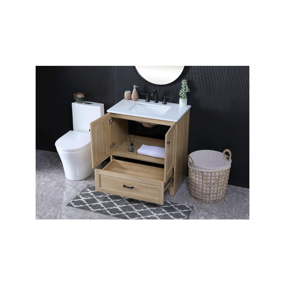 30 Inch Single Bathroom Vanity In Mango Wood