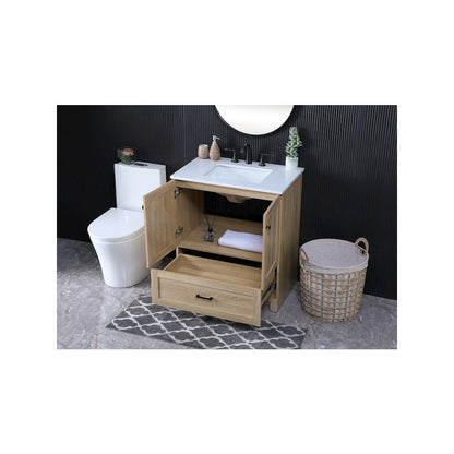 30 Inch Single Bathroom Vanity In Mango Wood