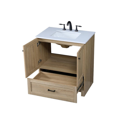 30 Inch Single Bathroom Vanity In Mango Wood