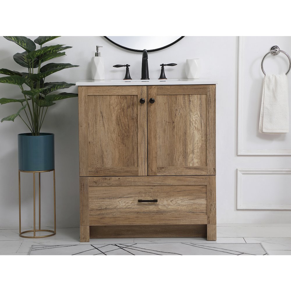 30 inch Single Bathroom Vanity in Natural oak