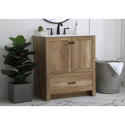 30 inch Single Bathroom Vanity in Natural oak