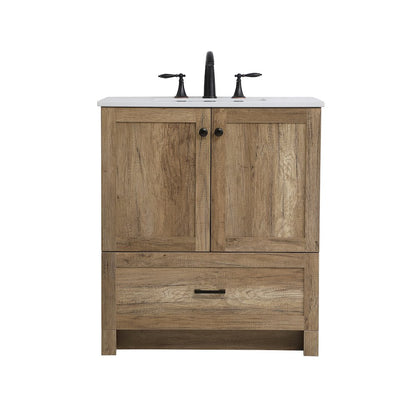 30 inch Single Bathroom Vanity in Natural oak