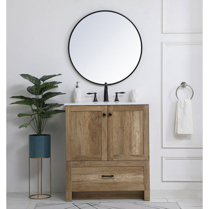 30 inch Single Bathroom Vanity in Natural oak