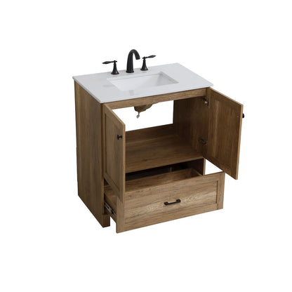 30 inch Single Bathroom Vanity in Natural oak