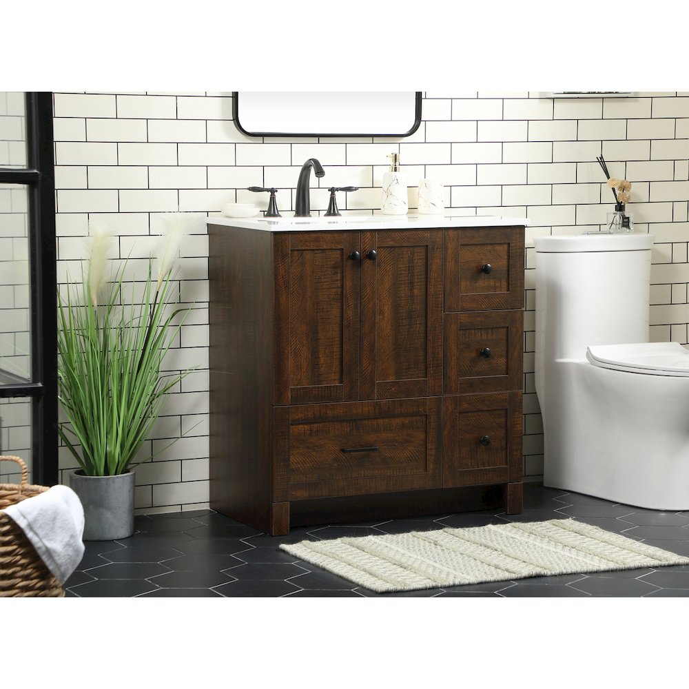 32 inch Single bathroom vanity in expresso