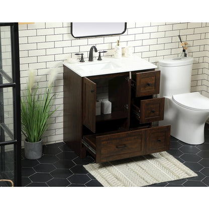 32 inch Single bathroom vanity in expresso