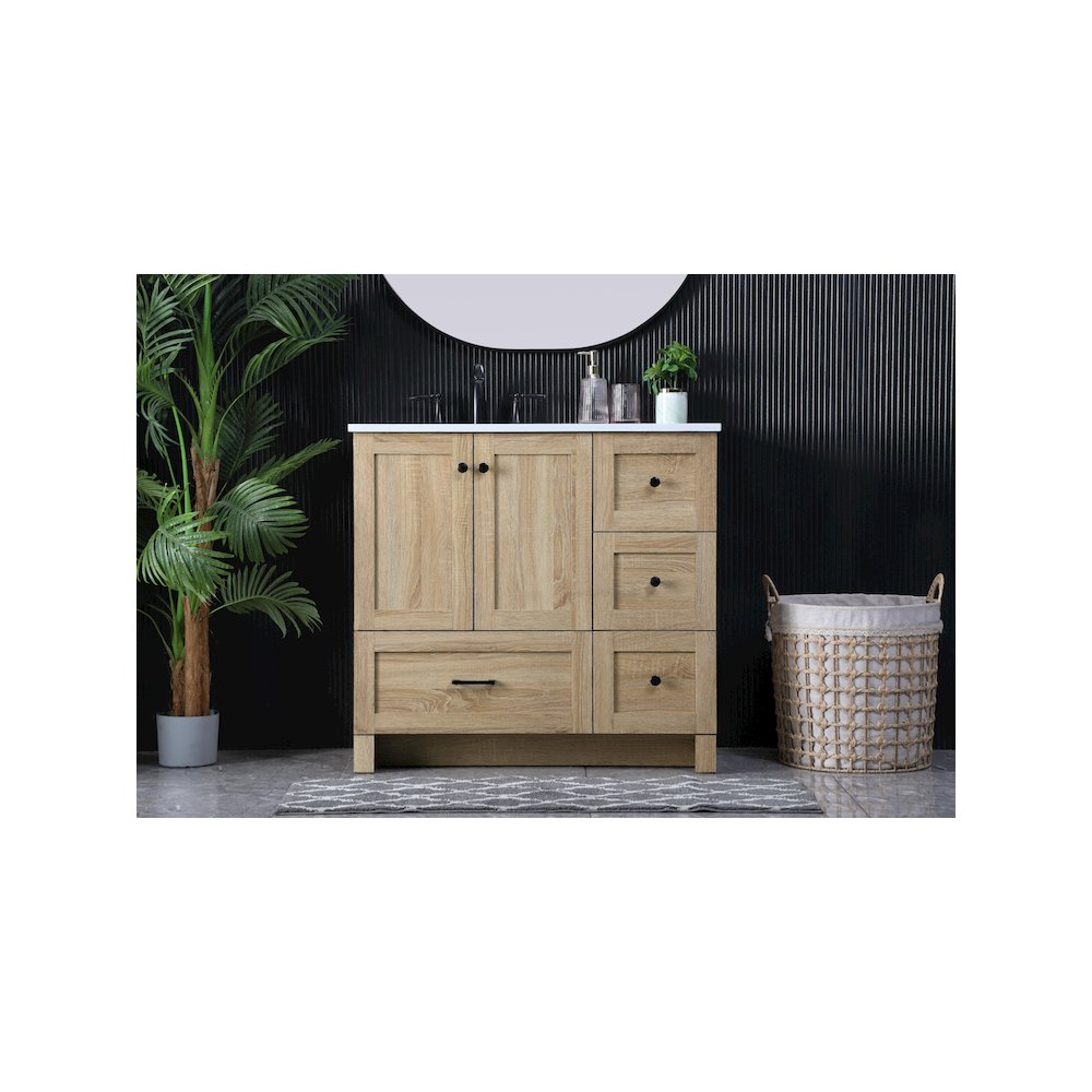 36 Inch Single Bathroom Vanity In Mango Wood