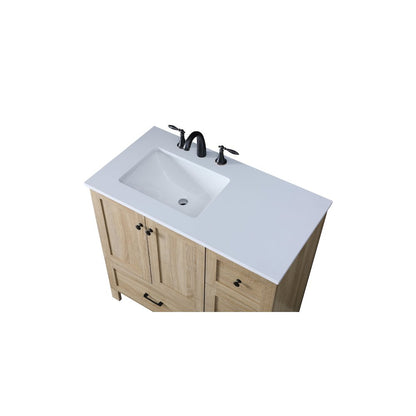 36 Inch Single Bathroom Vanity In Mango Wood