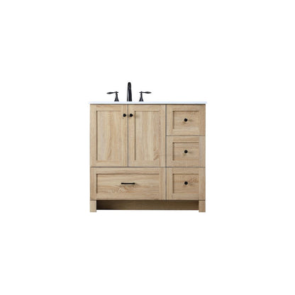 36 Inch Single Bathroom Vanity In Mango Wood