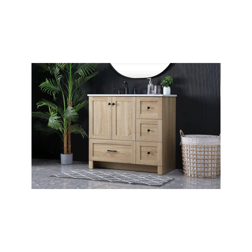 36 Inch Single Bathroom Vanity In Mango Wood