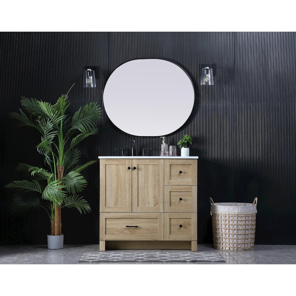 36 Inch Single Bathroom Vanity In Mango Wood