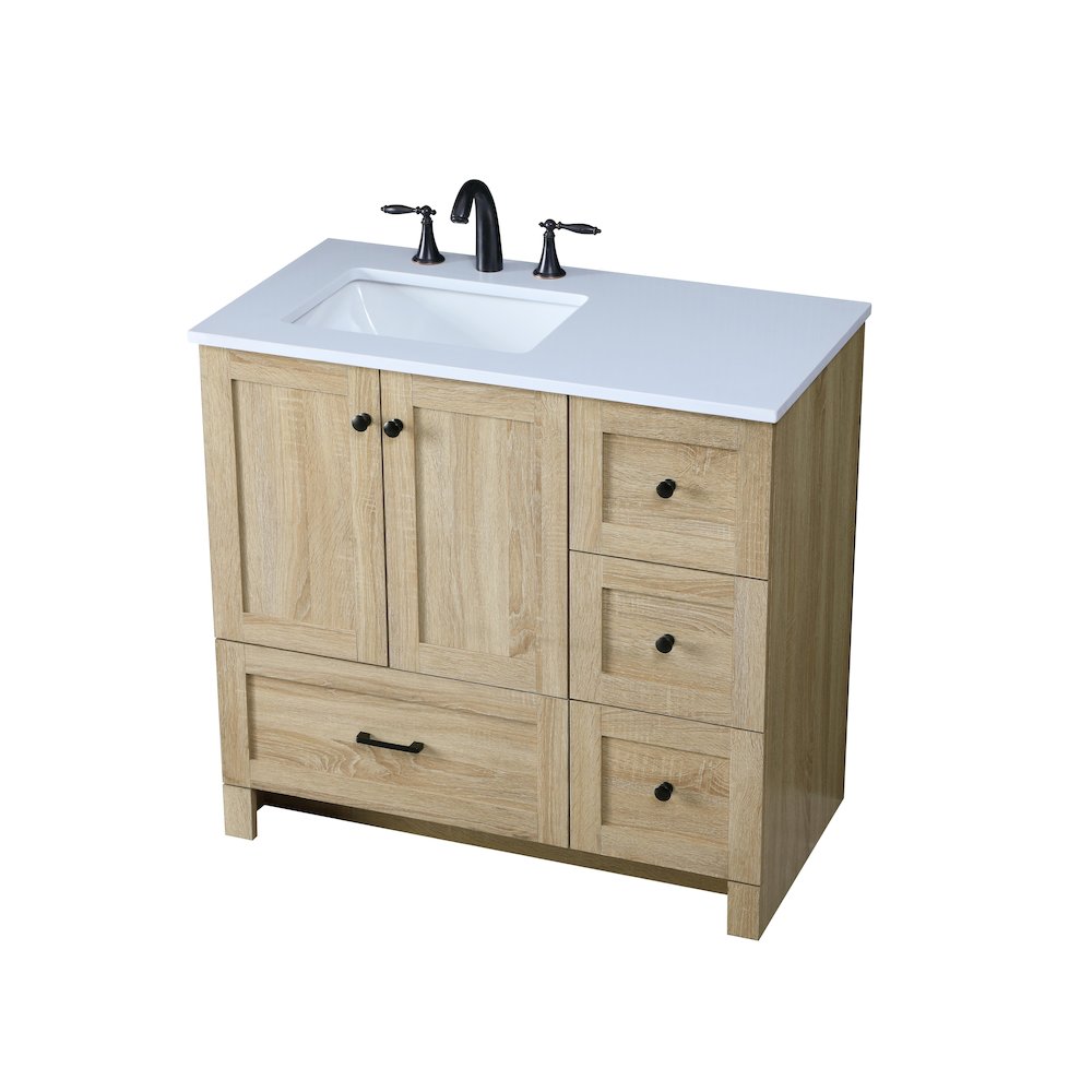 36 Inch Single Bathroom Vanity In Mango Wood