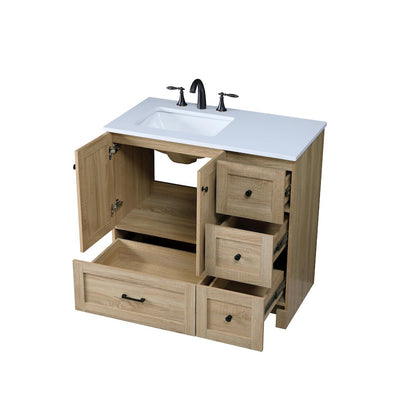 36 Inch Single Bathroom Vanity In Mango Wood
