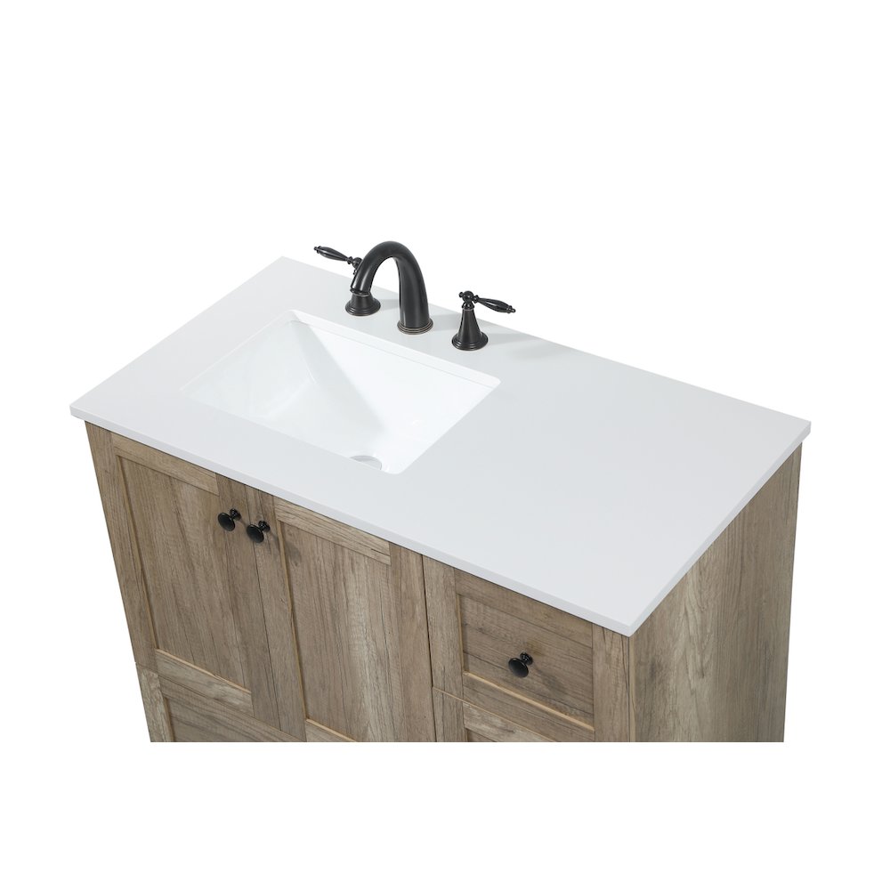 36 inch Single bathroom vanity in natural oak