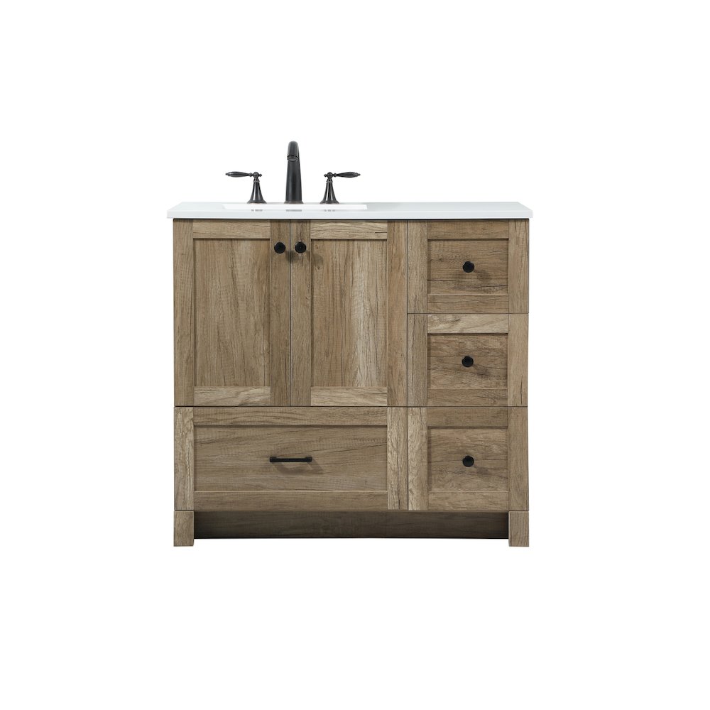 36 inch Single bathroom vanity in natural oak