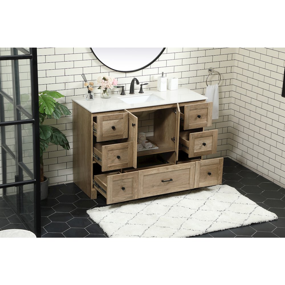 48 inch Single bathroom vanity in natural oak