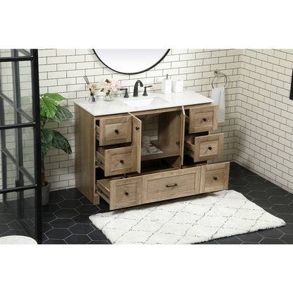 48 inch Single bathroom vanity in natural oak