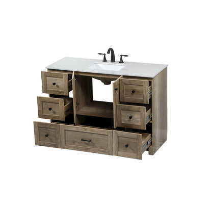 48 inch Single bathroom vanity in natural oak