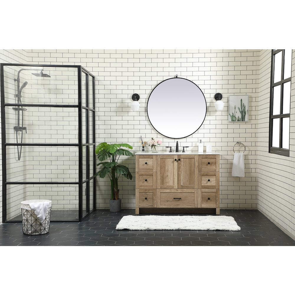 48 inch Single bathroom vanity in natural oak