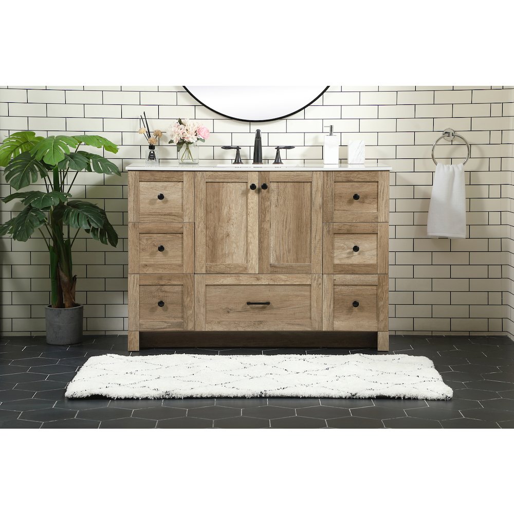 48 inch Single bathroom vanity in natural oak