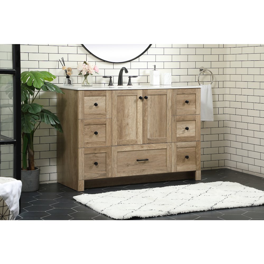 48 inch Single bathroom vanity in natural oak