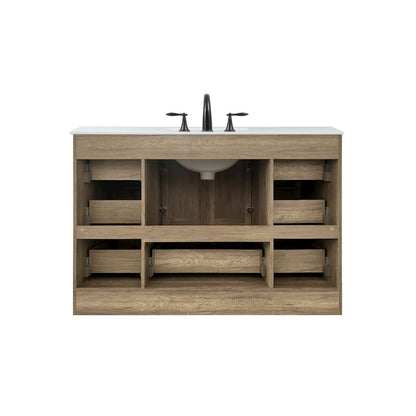 48 inch Single bathroom vanity in natural oak