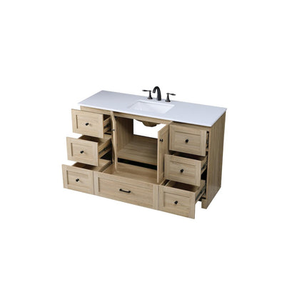 54 Inch Single Bathroom Vanity In Mango Wood