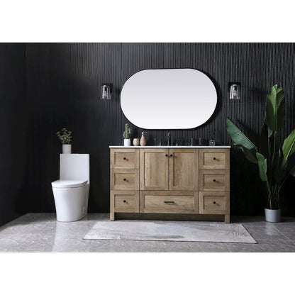 54 Inch SIngle Bathroom Vanity In Natural Oak