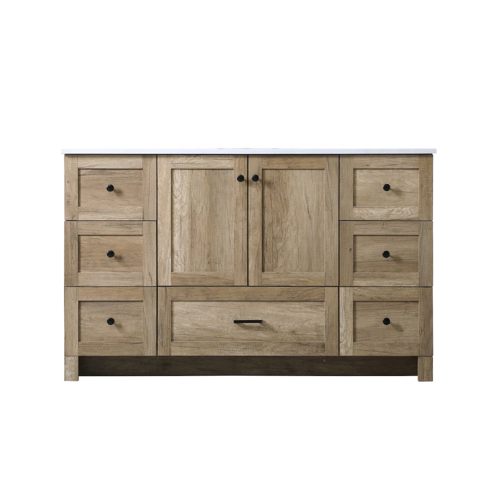 54 Inch SIngle Bathroom Vanity In Natural Oak