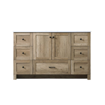 54 Inch SIngle Bathroom Vanity In Natural Oak