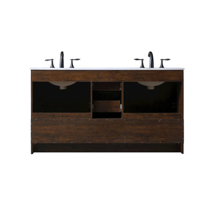 60 Inch Double Bathroom Vanity In Expresso