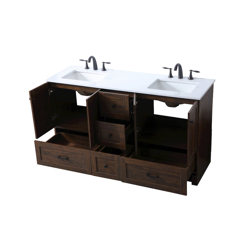 60 Inch Double Bathroom Vanity In Expresso