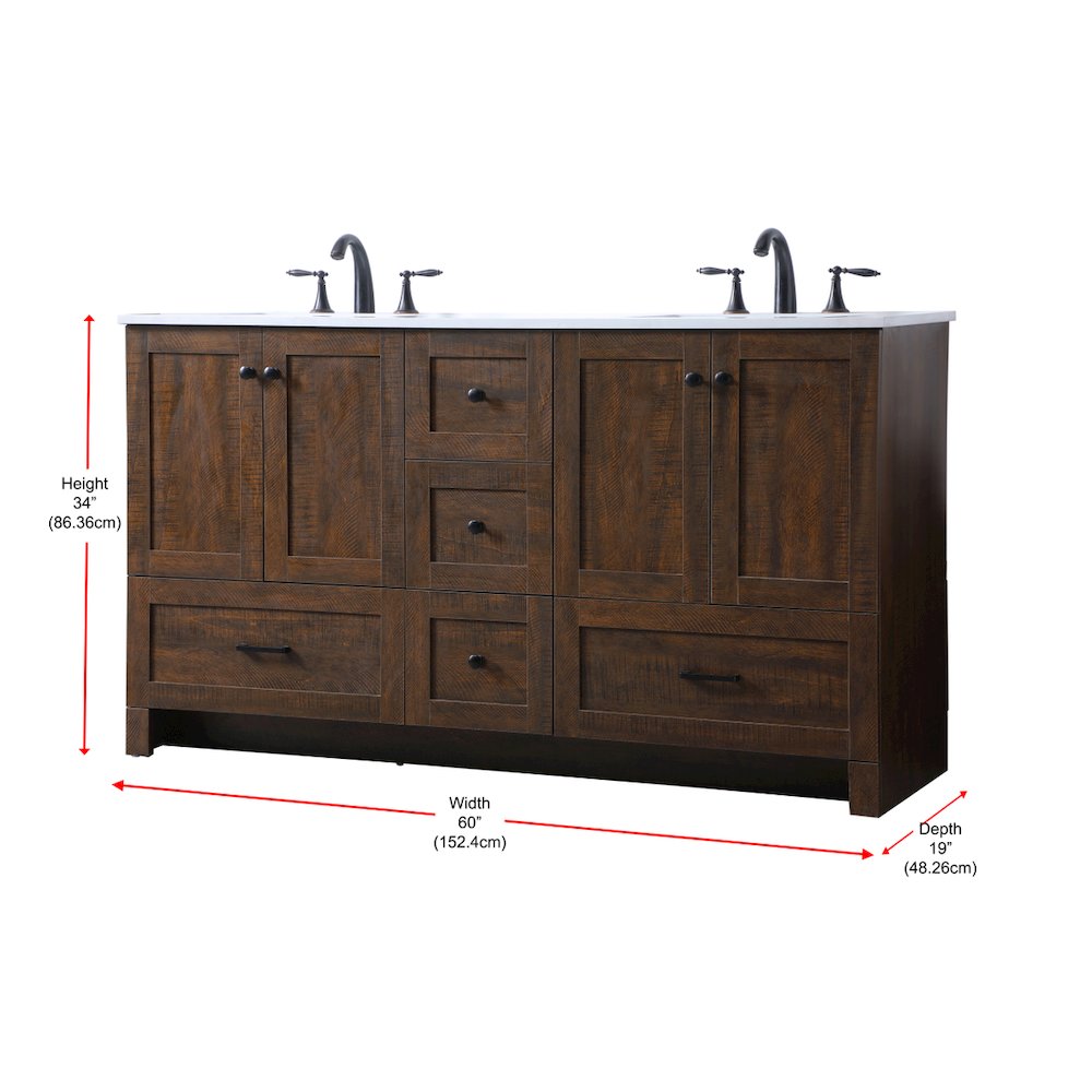 60 Inch Double Bathroom Vanity In Expresso