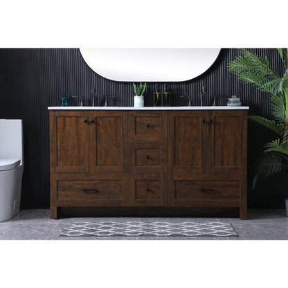 60 Inch Double Bathroom Vanity In Expresso