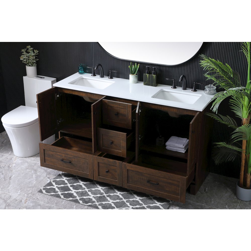 60 Inch Double Bathroom Vanity In Expresso