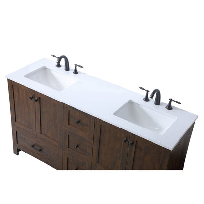 60 Inch Double Bathroom Vanity In Expresso