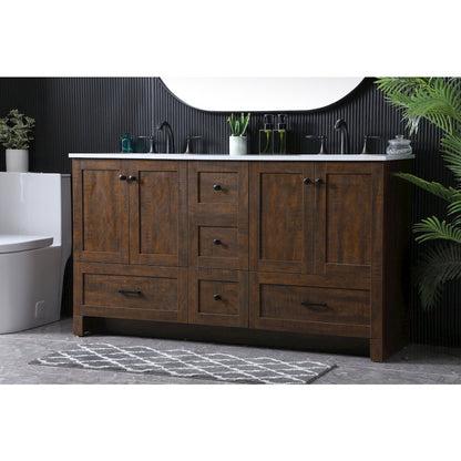 60 Inch Double Bathroom Vanity In Expresso