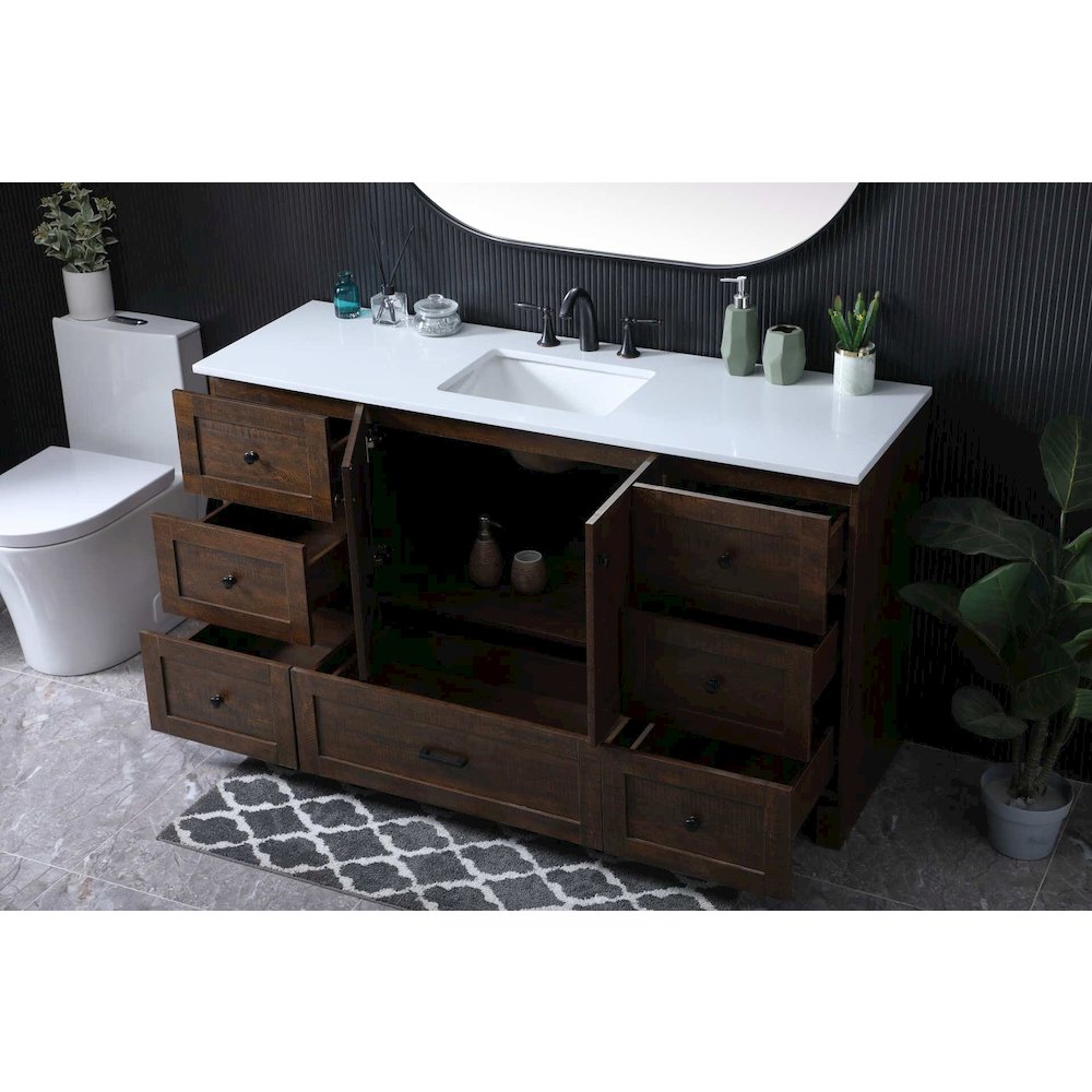 60 Inch SIngle Bathroom Vanity In Expresso