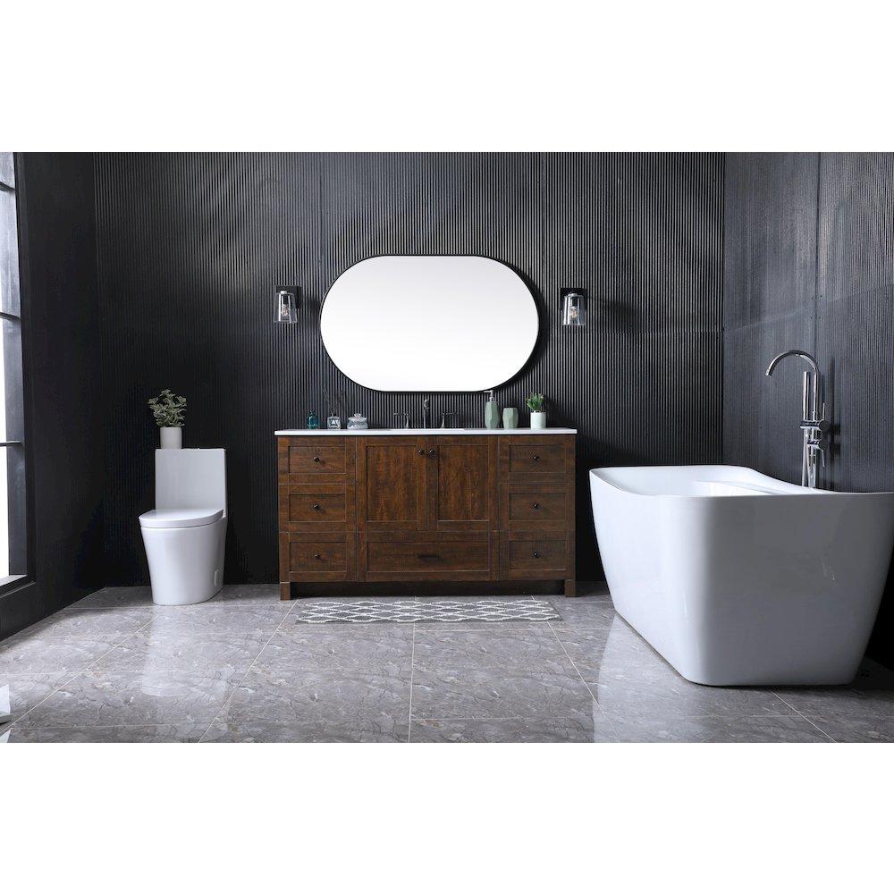 60 Inch SIngle Bathroom Vanity In Expresso