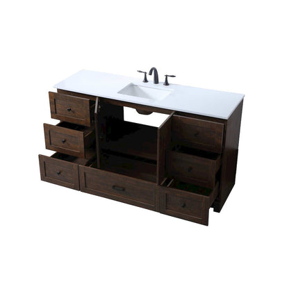 60 Inch SIngle Bathroom Vanity In Expresso