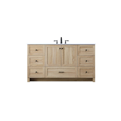 60 Inch Single Bathroom Vanity In Mango Wood