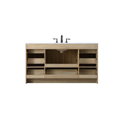 60 Inch Single Bathroom Vanity In Mango Wood