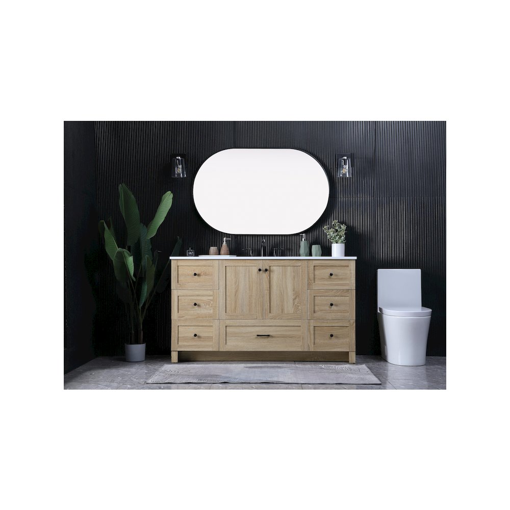 60 Inch Single Bathroom Vanity In Mango Wood