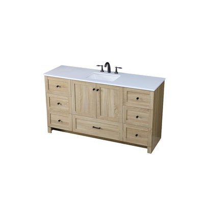 60 Inch Single Bathroom Vanity In Mango Wood